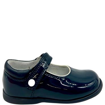 STARTRITE GIRLS G FIT VELCRO STRAP SHOE - NAVY PATENT